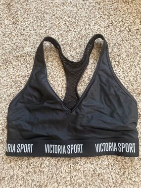 Victoria Sport Black V-Neck Racerback Sports Bra